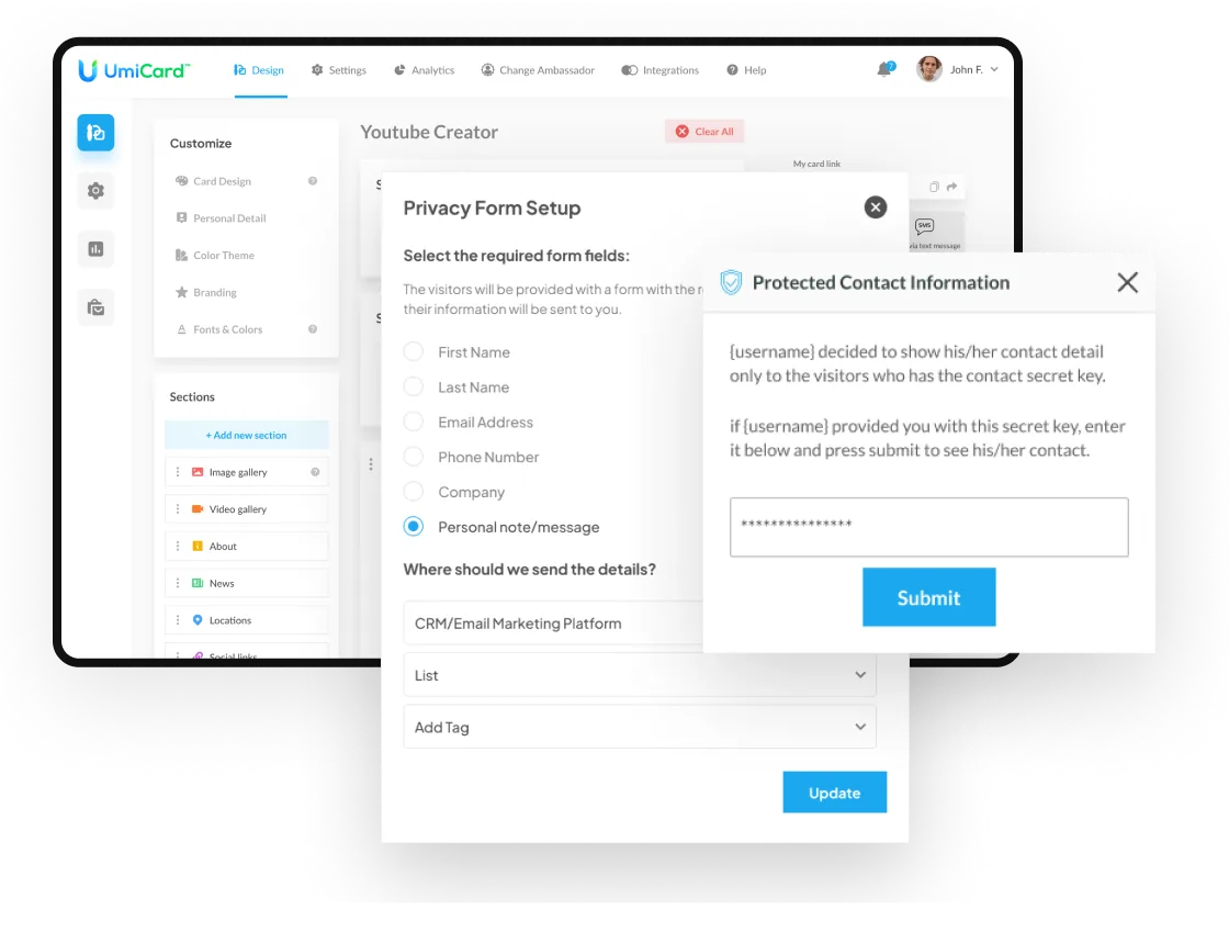 Contact info protection